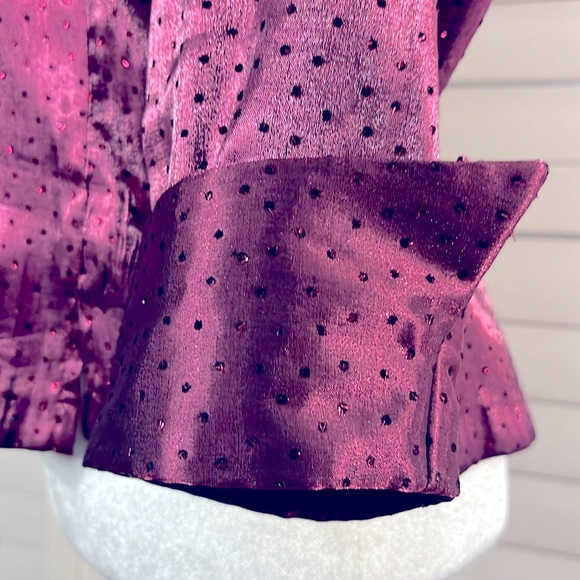 Dress Barn Sparkly Deep Wine Fancy Blouse. Size M - Picture 6 of 8
